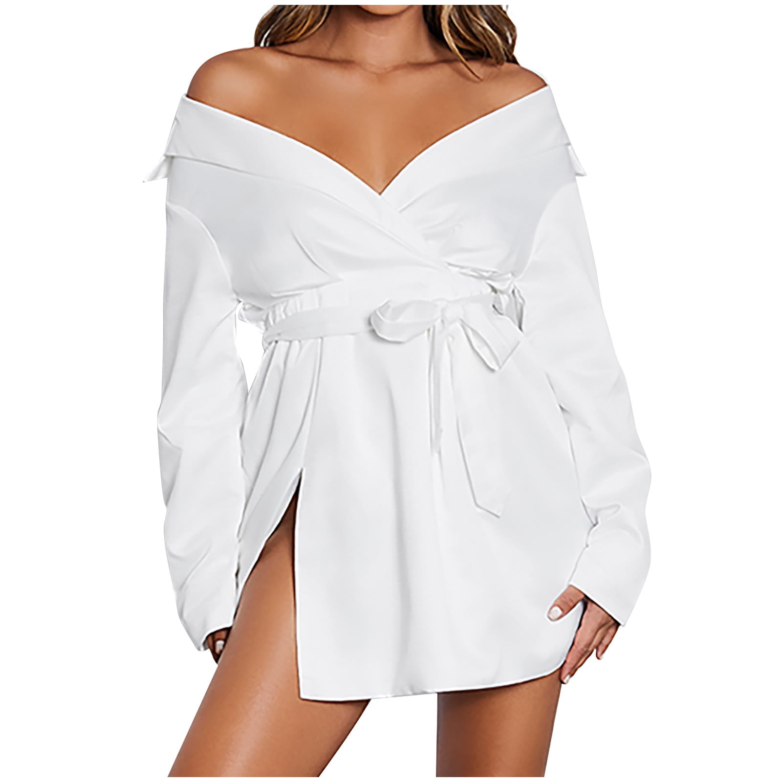 knee length dresses for ladies DaisySilk Womens Silk Open Back Mini Dress with Long Sleeves  DAISYSILK