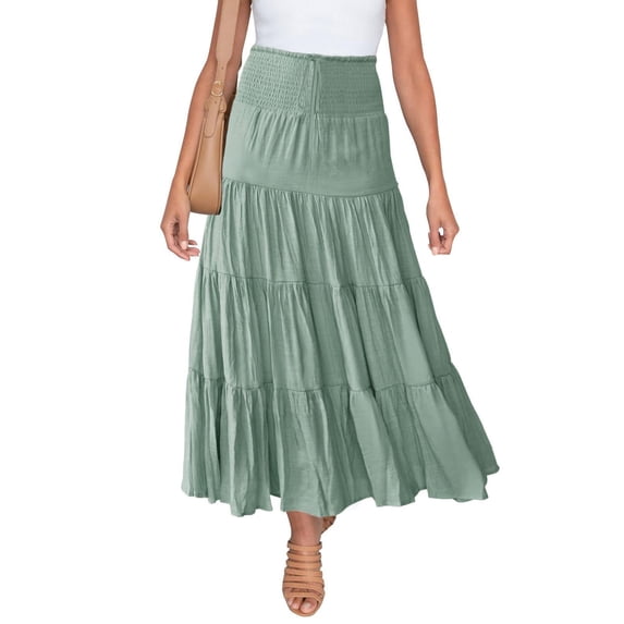 Women's Satin Skirt A Line Mid Long Elastic Waist All Season Elegant Wear