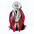 thumbnail image 1 of Women's Satin Square Scarf Polka Dot Smooth Head Wrap Large Bandana Neckerchief Casual Festival Gifts Red 90cm, 1 of 5