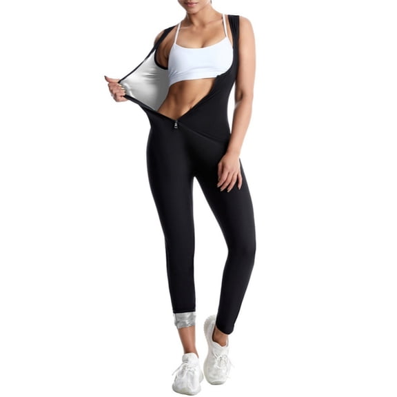 Women’s Sauna Suits One Piece Sweat Shapewear Vest Waist Trainer Body Shaping Fitness Jumpsuit