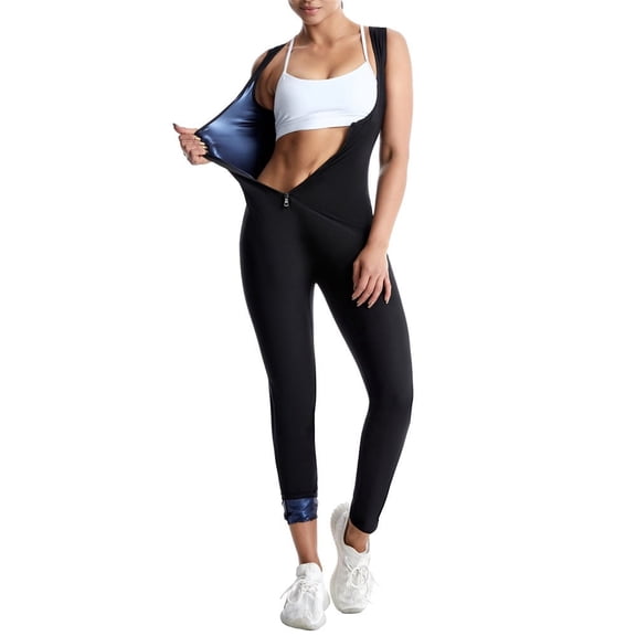 Women’s Sauna Suits One Piece Sweat Shapewear Vest Waist Trainer Body Shaping Fitness Jumpsuit
