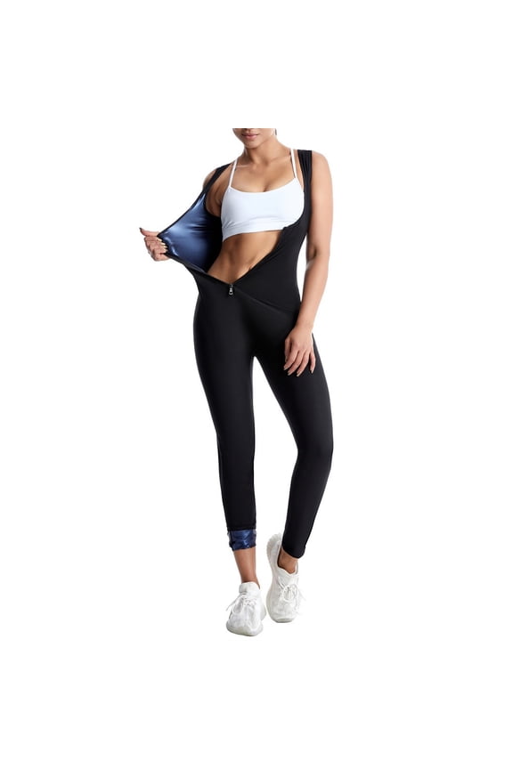 Women’s Sauna Suits One Piece Sweat Shapewear Vest Waist Trainer Body Shaping Fitness Jumpsuit