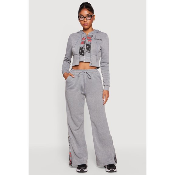 Women's Savage Graphic Zip Hem Boot Cut Sweatpants