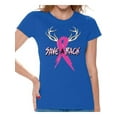 thumbnail image 1 of Women's Save A Rack Graphic T-shirt Tops Pink Ribbon Breast Cancer Awareness, 1 of 4