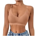 thumbnail image 1 of Women's Scalloped Bralette Wireless Padded Bra Seamless Push Up Plunge Neckline Adjustable Straps, 1 of 4