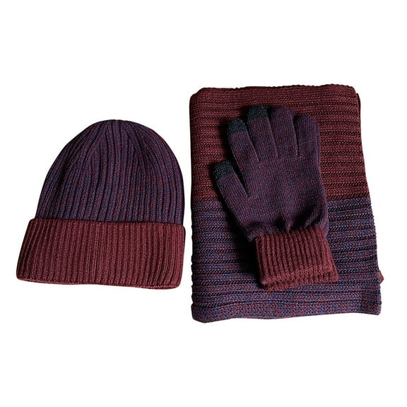 Women's Scarf Hat And Gloves Set New Winter Thickened Warm Hat Scarf Glove Knitted Three Piece Set, Women's Accessories Scarf ,Hat,& Gloves