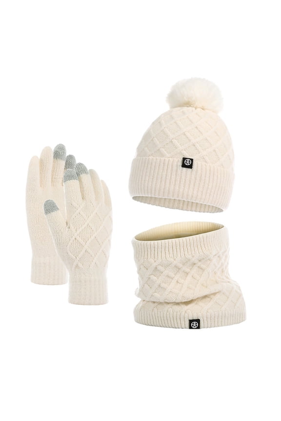 Women's Scarf Hat And Gloves Set Knitted Hat Scarf Glove Set For Women Warm Gloves Winter Scarf Winter Set For Cold Weather Gift, Women's Accessories Scarf ,Hat,& Gloves