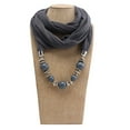 thumbnail image 1 of Women's Scarf Sparkling Beaded Pendant with Soft Polyester Tassel Rhinestone Decorative Jewelry Neck Scarf for All Occasions Daily and Party Wear, 1 of 4