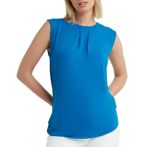 Women's Scarf-Tie Top Lapis Blue L