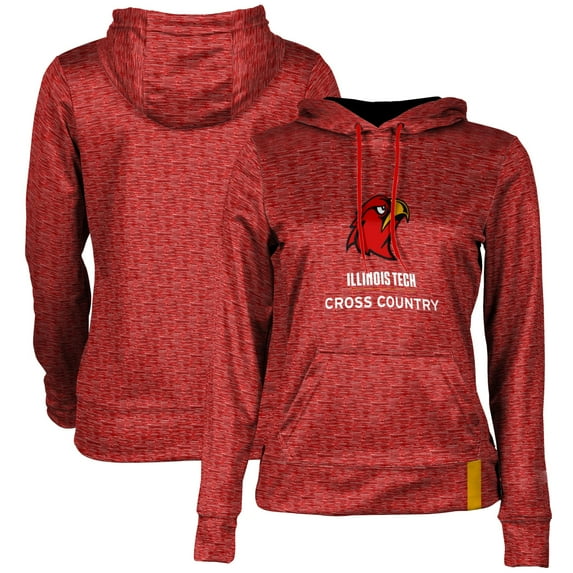 Women's Scarlet Illinois Tech Scarlet Hawks Cross Country Pullover Hoodie