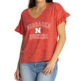 thumbnail image 1 of Women's Scarlet Nebraska Huskers Daisy Tri-Blend V-Neck T-Shirt, 1 of 2
