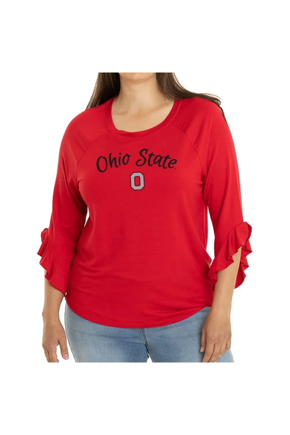 Women's Scarlet Ohio State Buckeyes Renata 3/4-Sleeve T-Shirt