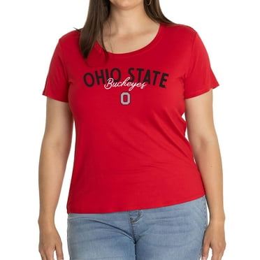 Women's Scarlet Ohio State Buckeyes Scarlet Scoop Neck T-Shirt
