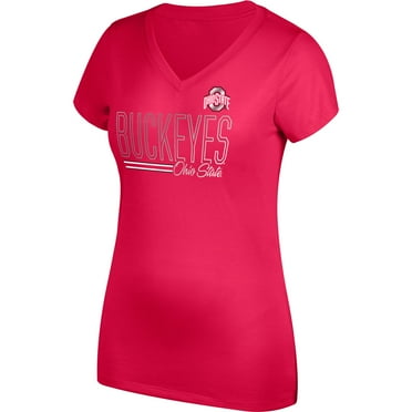 Women's Scarlet Ohio State Buckeyes Team Grand Slam V-Neck T-Shirt
