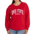 thumbnail image 1 of Women's  Scarlet Ohio State Buckeyes Yvette Pullover Sweatshirt, 1 of 2