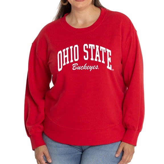 Women's  Scarlet Ohio State Buckeyes Yvette Pullover Sweatshirt
