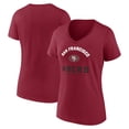 thumbnail image 1 of Women's Logo Athletic Scarlet San Francisco 49ers Unrivaled V-Neck T-Shirt, 1 of 3