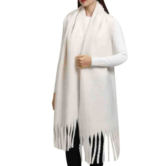 Women's Scarves Popular Thickened Warm Scarf With Tassel Shawl For Women, Women's Accessories Scarf