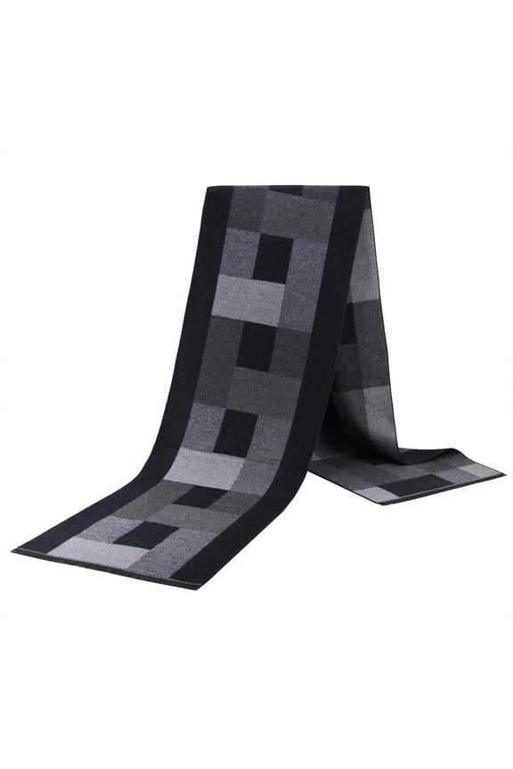Women's Scarves Scarf Mens Winter Warm Thick Checkered Blended Fabric Imitation Wool 180X30Cm Versatile Scarf Winter Gloves,Black Women's Accessories Scarf