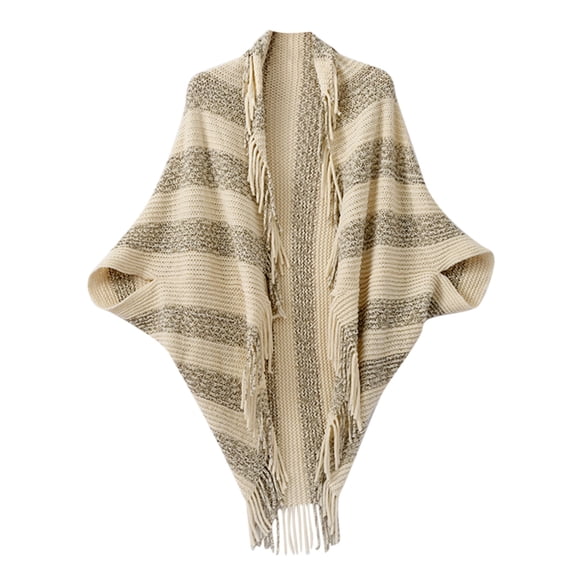Women's Scarves Women Tassel Splice Poncho With Tassels Knitted Shawl Scarf Fringed Wraps Matching Cardigan Sweater Irregular Hem Casual Sweater Cardigan Scarf, Women's Accessories Scarf