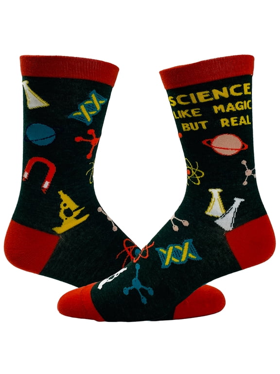 Women's Science Like Magic But Real Socks Funny Nerdy Chemistry Sarcastic Graphic Footwear