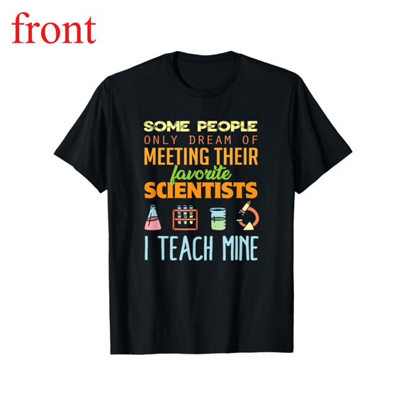 Women's Science Teacher Graphic Breathable T Shirt Comfortable Short Sleeve Round Neck Top Black S-5XL