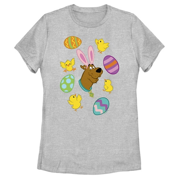 Women's Scooby Doo Bunny Ears Scooby  Graphic Tee Athletic Heather Large
