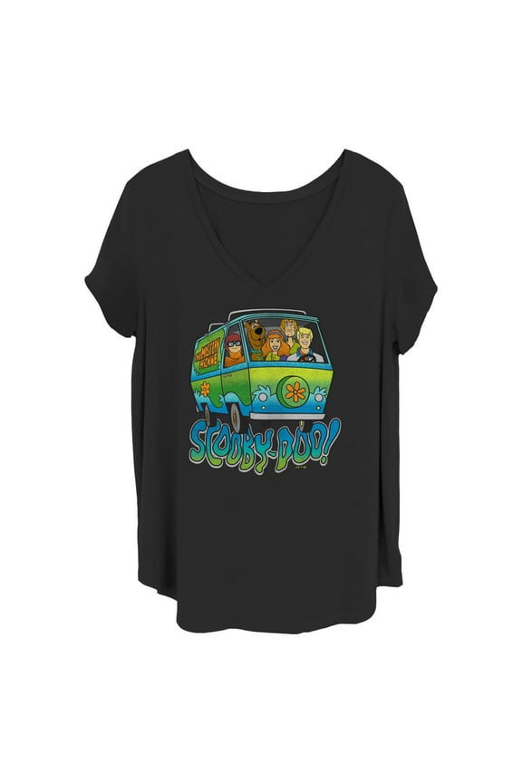 Women's Scooby Doo Colorful Van Shot Graphic T-Shirt