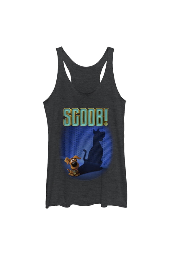 Women's Scooby Doo Dog Shadow Racerback Tank Top Black Heather Medium