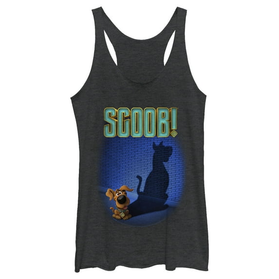Women's Scooby Doo Dog Shadow Racerback Tank Top Black Heather X Small