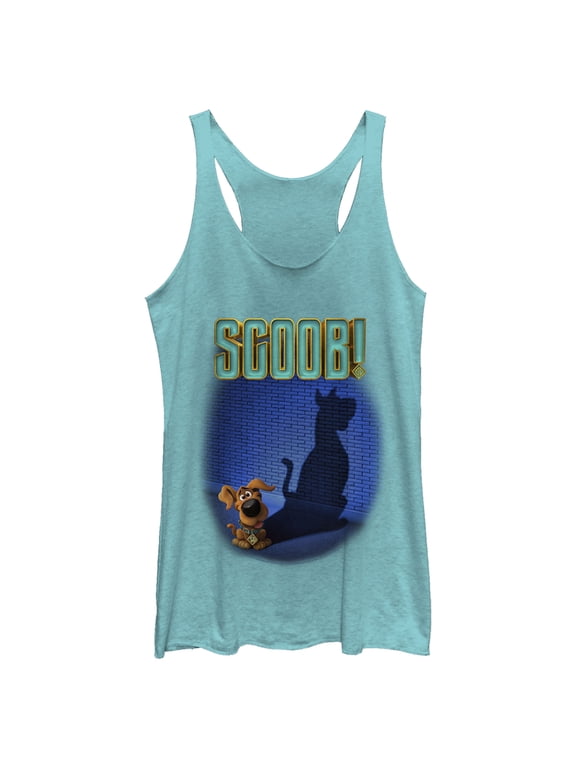 Women's Scooby Doo Dog Shadow Racerback Tank Top Tahiti Blue X Large
