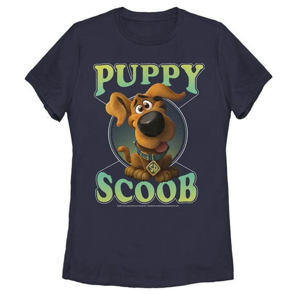 Women's Scooby Doo Puppy Circle Graphic Tee Navy Blue Medium