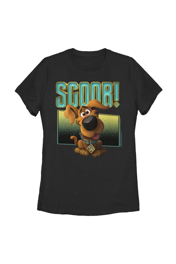 Women's Scooby Doo Puppy Frame  Graphic Tee Black Small