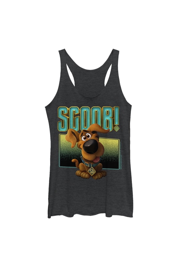 Women's Scooby Doo Puppy Frame  Racerback Tank Top Black Heather Medium