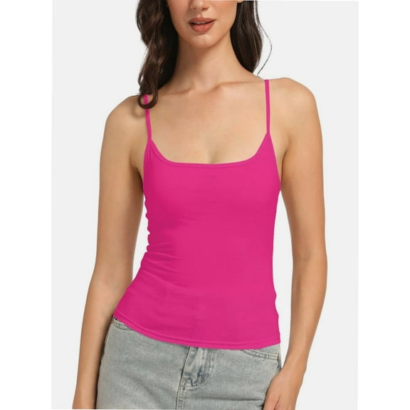 Women's Scoop Neck Cami Crop Tops Strap Camisole Tank Shirt Cami Cropped Tops
