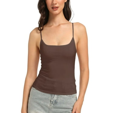Women's Scoop Neck Cami Crop Tops Strap Camisole Tank Shirt Cami Cropped Tops