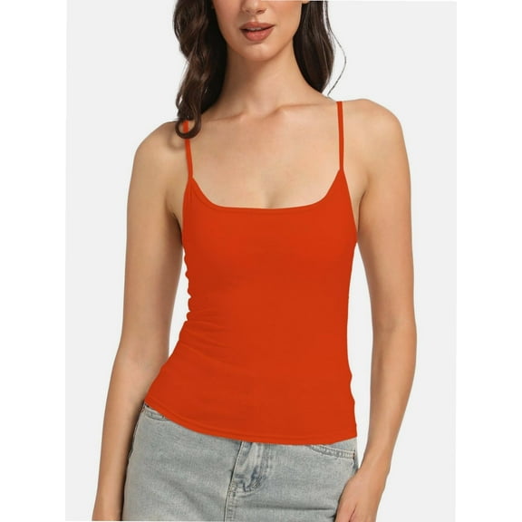 Women's Scoop Neck Cami Crop Tops Strap Camisole Tank Shirt Cami Cropped Tops