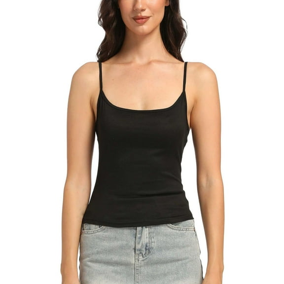 Women's Scoop Neck Cami Crop Tops Strap Camisole Tank Shirt Cami Cropped Tops