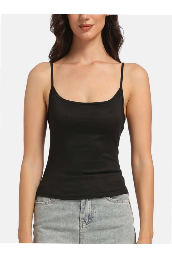 Women's Scoop Neck Cami Crop Tops Strap Camisole Tank Shirt Cami Cropped Tops