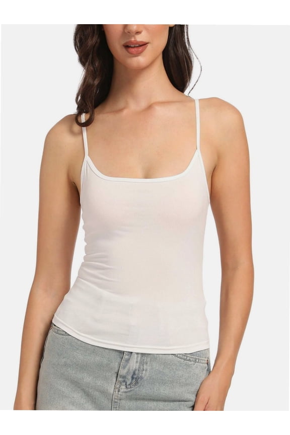 Women's Scoop Neck Cami Crop Tops Strap Camisole Tank Shirt Cami Cropped Tops