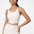 thumbnail image 1 of Women's Scoop Neck Cropped Activewear Tank Top with Wide Straps and Clean Hem Detail - X Large, Off White, 1 of 7