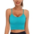 thumbnail image 1 of Women's Scoop Neck Cropped Sport Camisole With Removable Bra Tops, 1 of 7