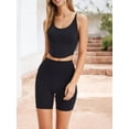 thumbnail image 1 of Women's Scoop Neck Cropped Sports Tank Top with Thin Straps - Small, Black, 1 of 6