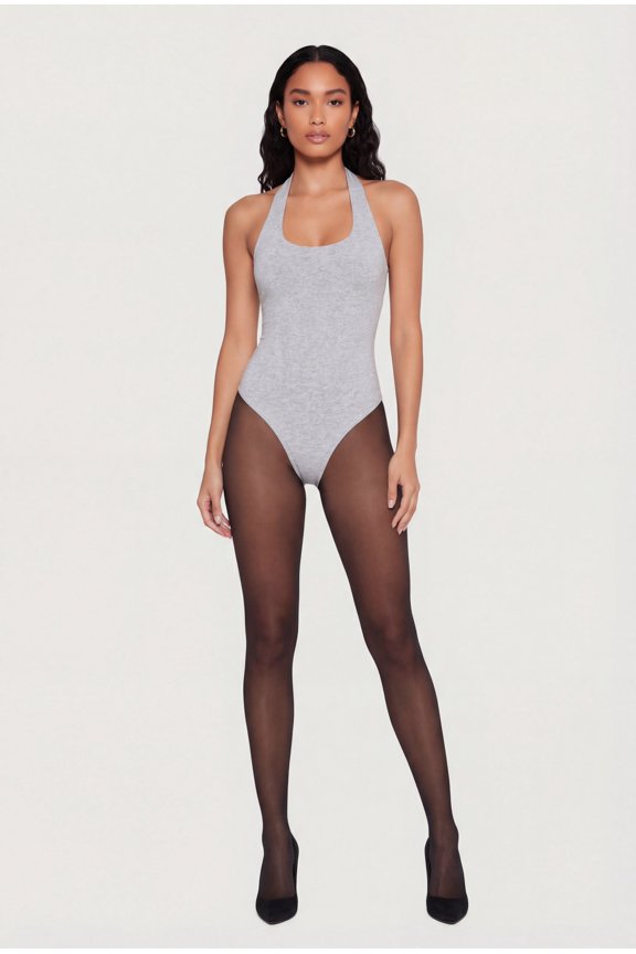 Women's Scoop Neck Halter Bodysuit