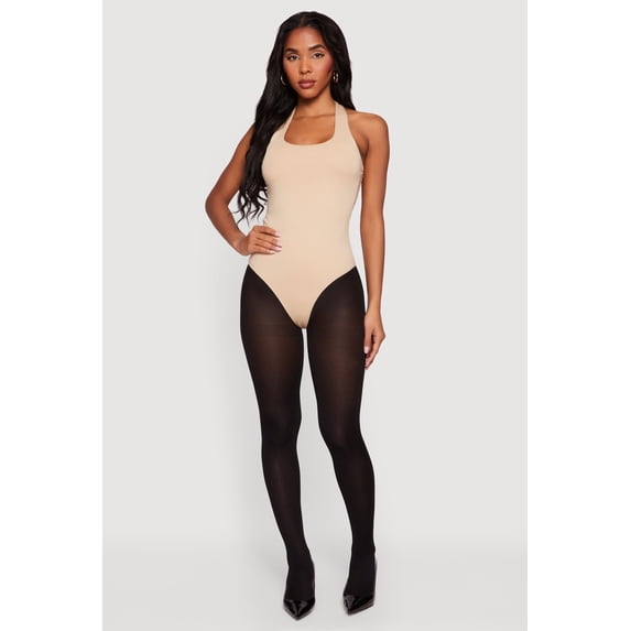 Women's Scoop Neck Halter Bodysuit