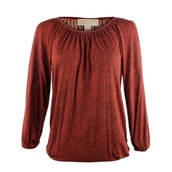 Women's Scoop Neck Printed 3/4 Sleeve Top