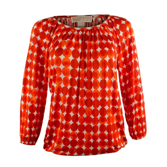 Women's Scoop Neck Printed 3/4 Sleeve Top