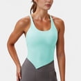 thumbnail image 1 of Women's Scoop Neck Racerback Tank Top with Handkerchief Hem and Built-In Shelf Bra for Low Impact Activity - Small, Green, 1 of 7