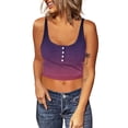 thumbnail image 1 of Women’s Scoop Neck Sleeveless Crop Tank Slim Fitted Button Henley Cropped Cami Top Casual Workout Yoga Tanks Blouses, 1 of 7
