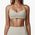 thumbnail image 1 of Women's Scoop Neck Sports Bra with Adjustable Straps and Smooth Stretch Fit - Medium, Ivory, 1 of 5
